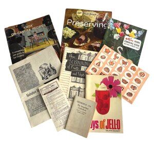 Vintage Cookbook Collection: Canning Preserving & Recipes Joys of Jello bundle